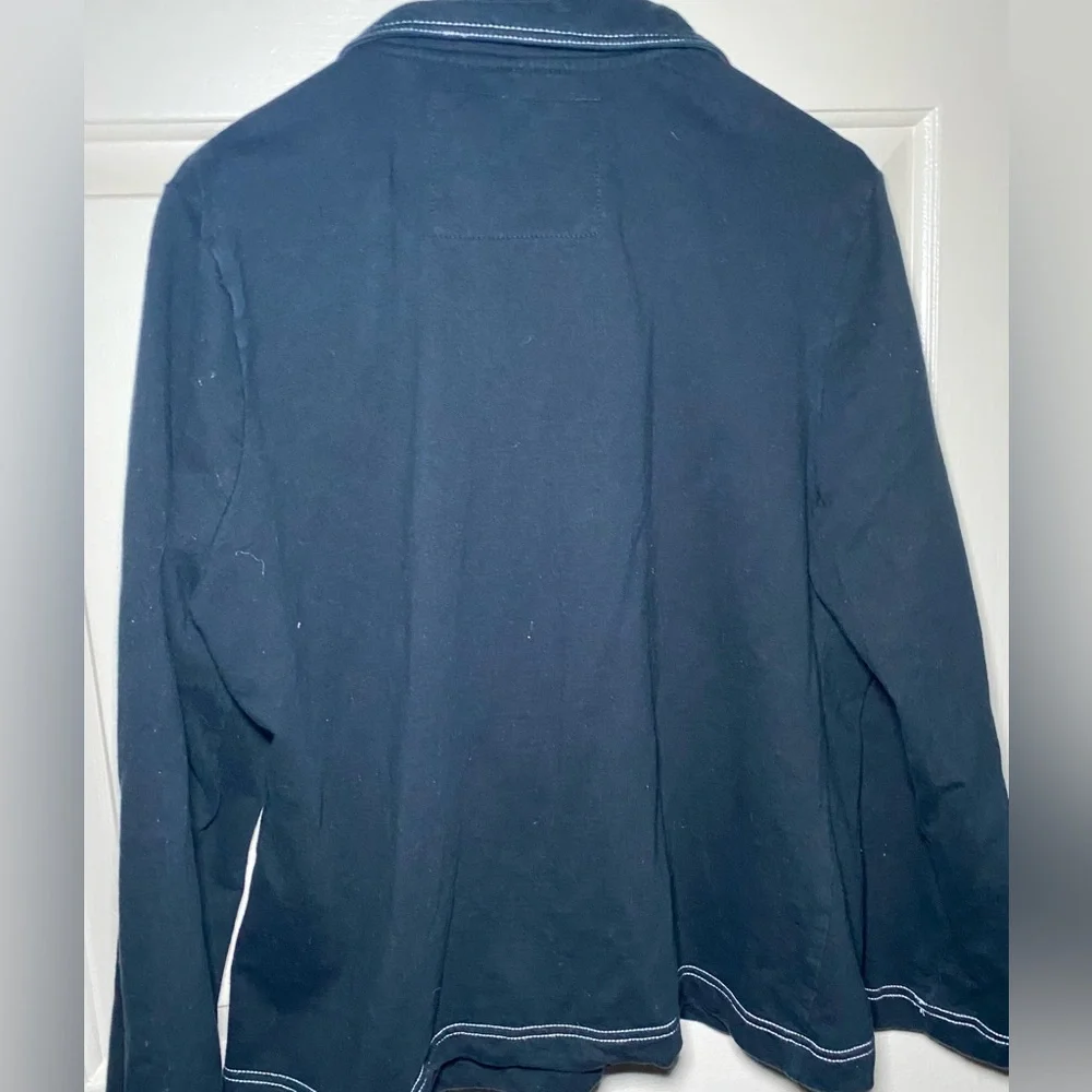 Onque‎ Casuals Black  Jean Style Jacket Rhinestone Accents Size XL - Picture 3 of 3